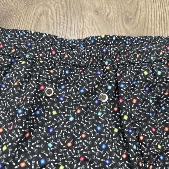 Jared Lang Mens Shorts SZ XL  Lined Swim Trunks Beach Black Geometric Patterned - Picture 8 of 8